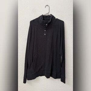 Pact Organic Cotton Airplane Quarter Pullover Sweatshirt Charcoal Gray S…